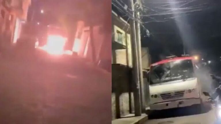 Queman camiones en Chimalhuacán, Edomex por presunto cobro de piso