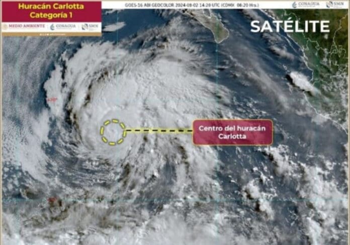 Tormenta tropical “Carlotta” se intensifica a huracán en Baja California