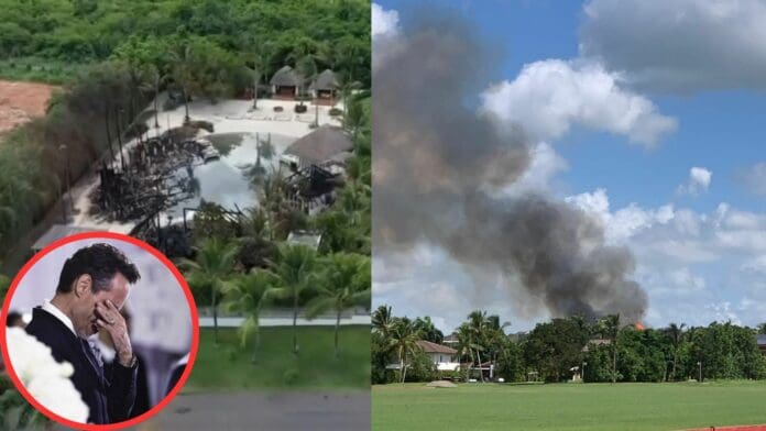 Video: Mansión de Marc Anthony arde en llamas en República Dominicana