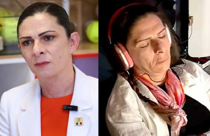 Captan a Ana Gabriela Guevara en vuelo de 160 mil pesos tras París 2024