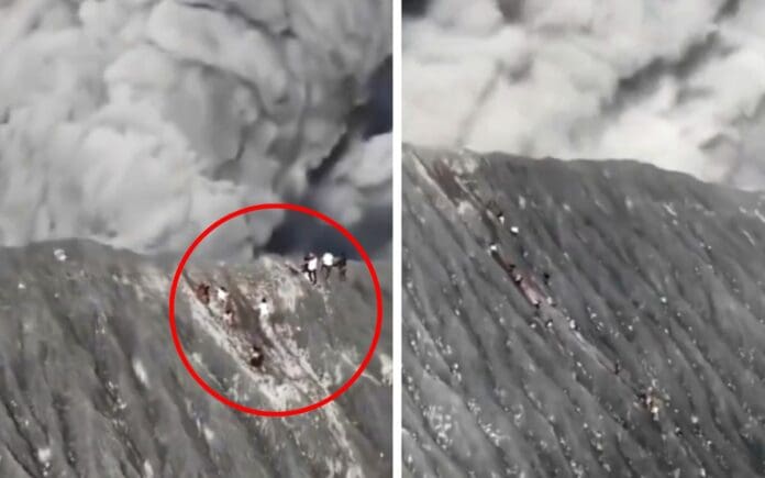 Escaladores logran escapar con vida de gran erupción de volcán en Indonesia