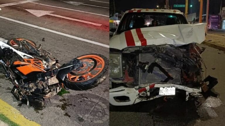 Tres motociclistas pierden la vida al impactarse contra una grúa en Veracruz; dos eran policías