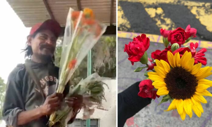 Hombre viaja desde Michoacán hasta CDMX para regalar flores en la calle tras encontrar a su hija