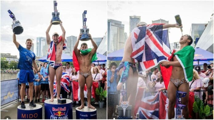 Clavadista mexicano Yolotl Martínez gana medalla de bronce en el Red Bull Cliff Diving World Series en Canadá