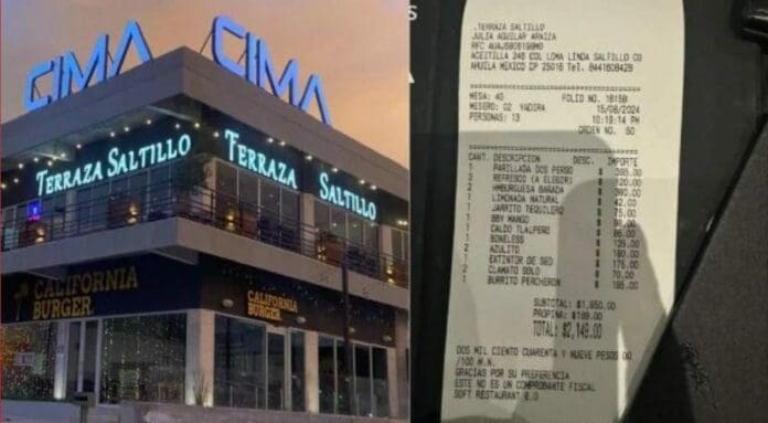 Suspende Profeco a un restaurante de Saltillo, Coahuila por incluir la propina en la cuenta sin avisar a los comensales.