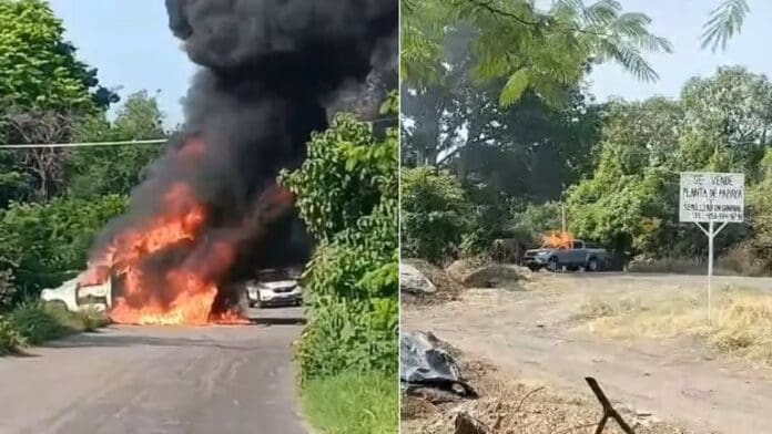 Reportan quema de vehículos y ataques con explosivos en Buenavista, Michoacán