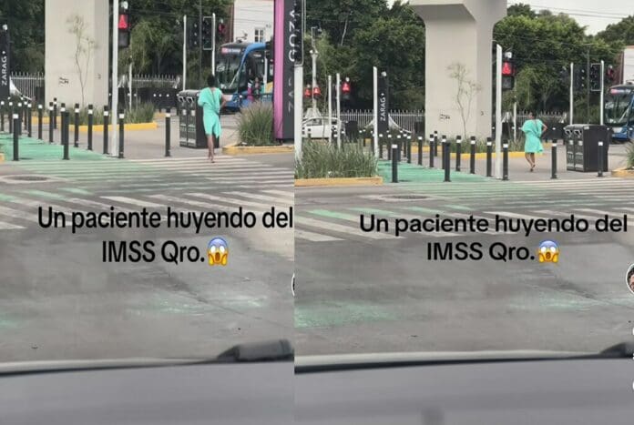 VIDEO: Captan a paciente escapando del IMSS Querétaro