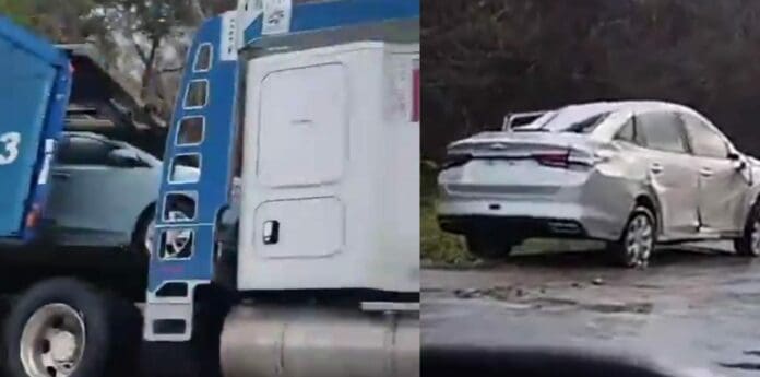 Se accidentó un tráiler de los conocidos como 