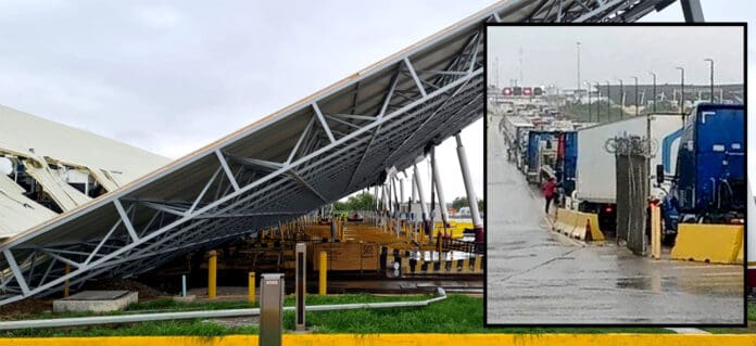 Colapsa por las lluvias el techo de la Aduana de Nuevo Laredo