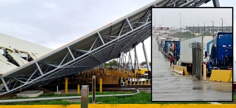 Colapsa por las lluvias el techo de la Aduana de Nuevo Laredo