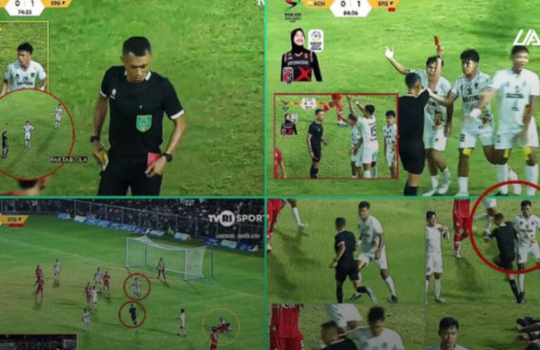 Video: Futbolista golpea a un árbitro por señalar un penalti contra su equipo en Indonesia