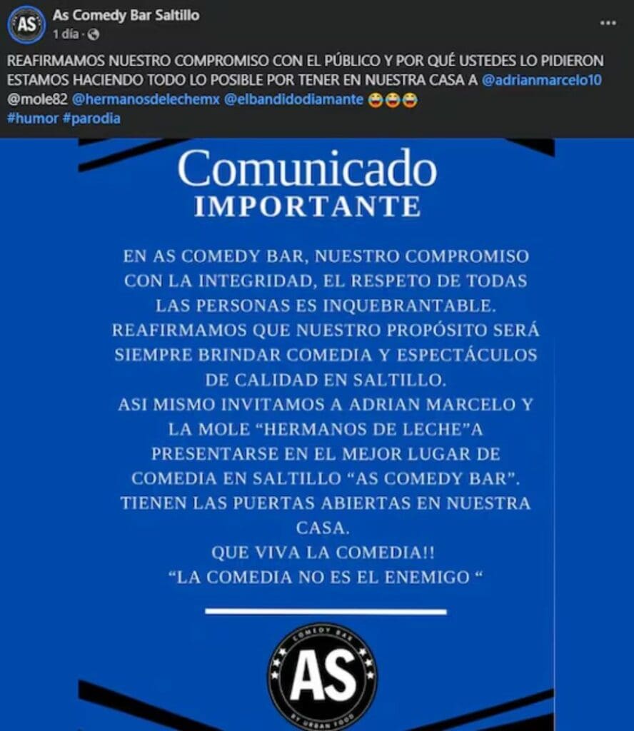 En Saltillo sí quieren a Adrián Marcelo; le ofrecen lugar para ofrecer su show "Hermanos de Leche"
