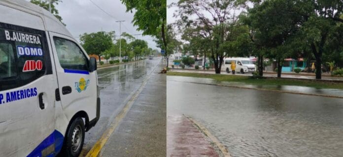 Muchos empleados no llegaron a trabajar debido a la falta de transporte público y taxis en Cancún a causa del mal clima.