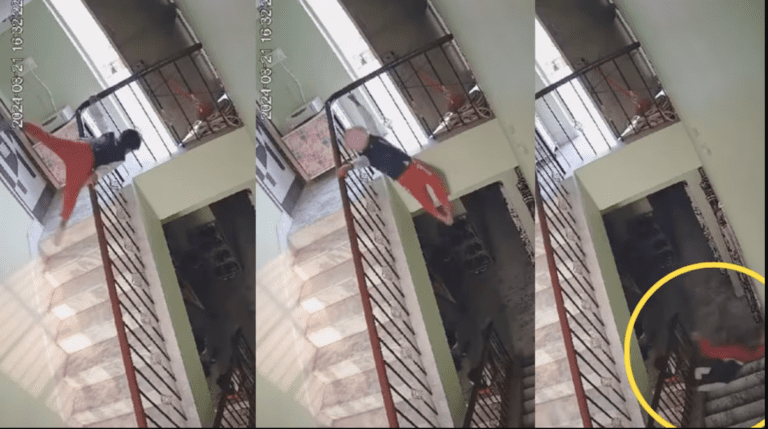 VIDEO: Pequeño cae de escaleras al jugar; padres no estaban en la casa