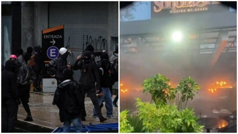 Video: Encapuchados realizan destrozos en el restaurante Sonora Grill que se encuentra sobre Paseo de la Reforma