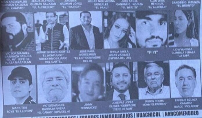 Aparecen volantes en Sinaloa en los que involucran al gobernador de Sinaloa y a otros políticos con 