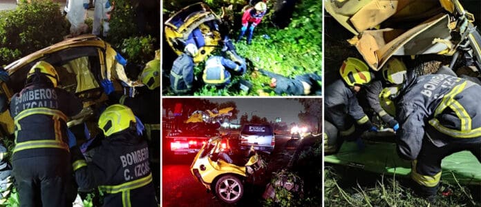 Video: Mueren cinco al chocar auto y partirse en dos, en la autopista México-Querétaro