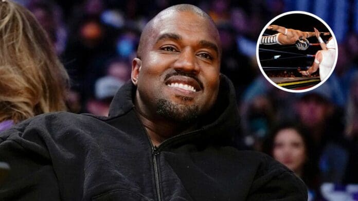 Captan a Kanye West en show de lucha libre en Japón
