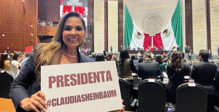 "Es tiempo de las mujeres", destaca la gobernadora Mara Lezama desde la toma de posesión de Claudia Sheinbaum.