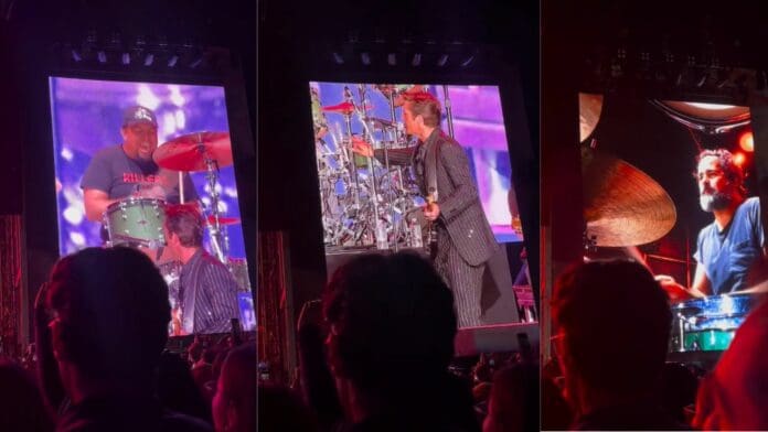 Video: Vocalista de The Killers baja a fan del escenario por tocar mal la batería
