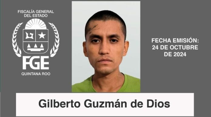 Ofrecen 300 mil pesos de recompensa a quien dé informes sobre Gilberto Guzmán de Dios, sujeto que mató a su hijastro en Cancún.