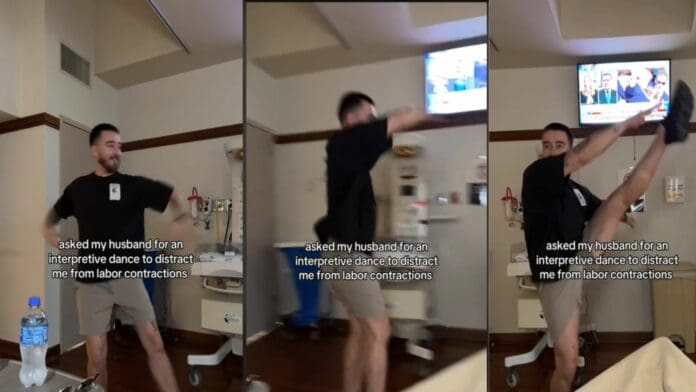 Video: Hombre improvisó coreografía de baile para distraer el dolor de su esposa en pleno parto