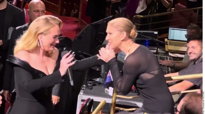VIDEO: Adele estalla en llanto al ver a Céline Dion en su concierto