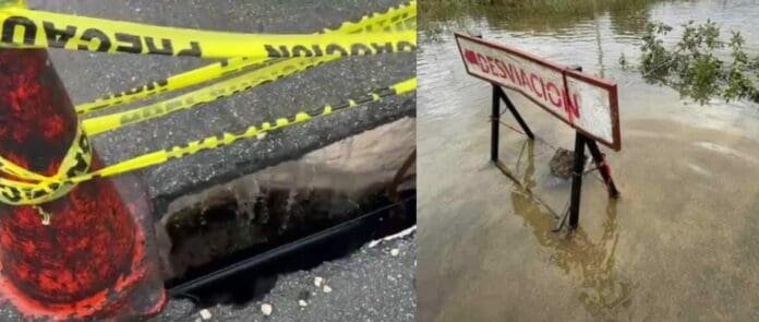 Surgen socavones en calles de Chetumal. A su vez, hay 13 comunidades de Quintana Roo en riesgo por lluvias.