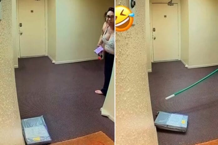 Mujer roba un paquete que le entregaron a sus vecinos y el video genera repudio en las redes sociales
