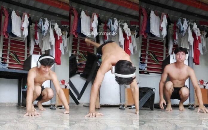 VIDEO: Joven se hace viral al romper una mesa por intentar hacer ejercicio en casa