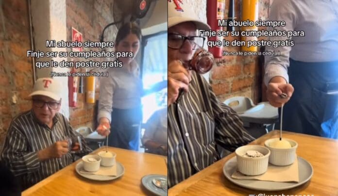 “Siempre le dan postre gratis”: Abuelito se hace viral por asegurar que es su cumpleaños en todos los restaurantes