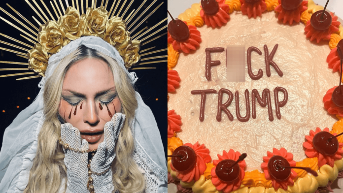 La torta viral que Madonna “se estampó en la cara” para insultar a Trump tras su victoria en EE.UU