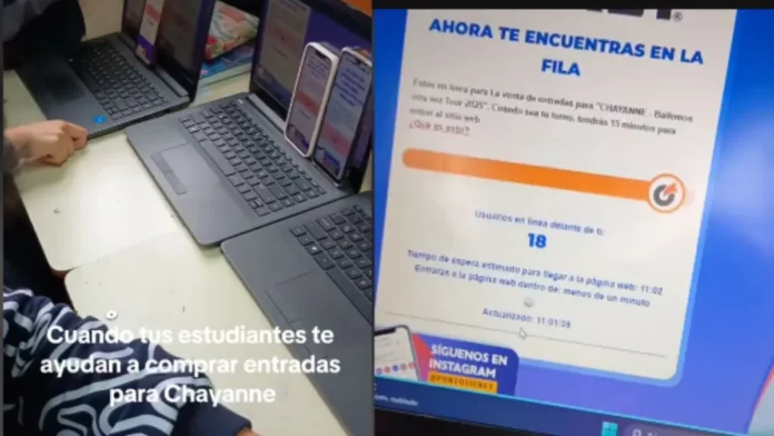 VIDEO: Maestra de computación se hace viral por poner a sus alumnos a hacer fila virtual para conseguir boletos para Chayanne