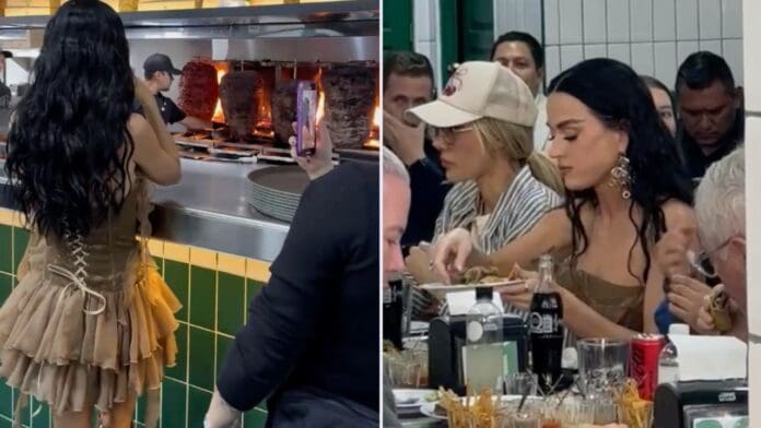 VIDEO: Katy Perry es captada comiendo tacos en CDMX tras incómodo momento en 