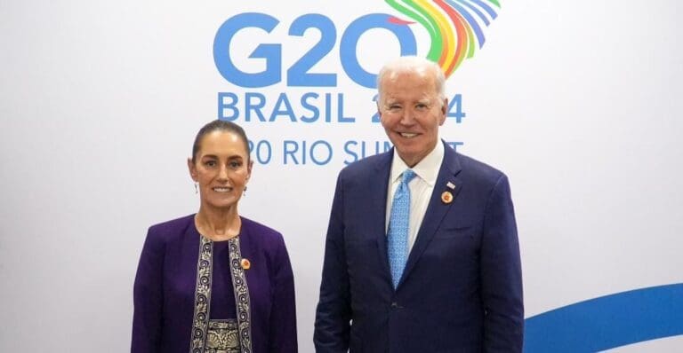 Claudia Sheinbaum se reúne con las autoridades de Estados Unidos, Canadá, China y Francia en cumbre del G20.