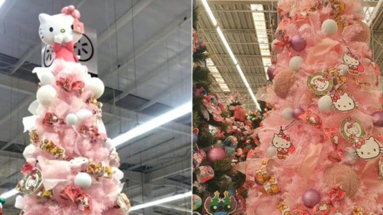Árbol de Navidad de Hello Kitty enamora a internautas; está ubicado en algún Walmart