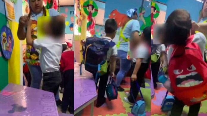 Video: Captan a maestra golpeando a niños pequeños en escuela de Edomex