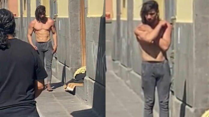 Indigente sorprende a los habitantes de Puebla; es fitness