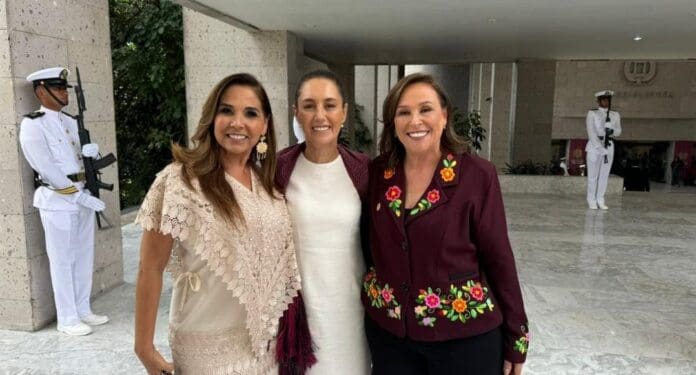 Asisten la presidenta Claudia Sheinbaum y la gobernadora Mara Lezama a toma de posesión de Rocío Nahle en Veracruz.