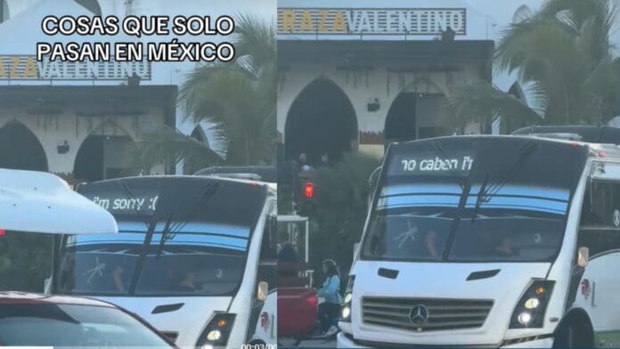 Camión de Mazatlán se vuelve viral por curioso letrero que avisa que está lleno: 