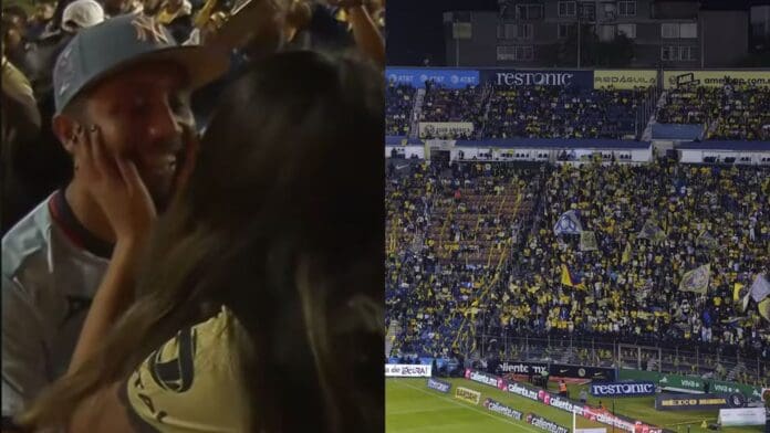 Aficionado del Cruz Azul le propone matrimonio a su novia americanista en pleno partido