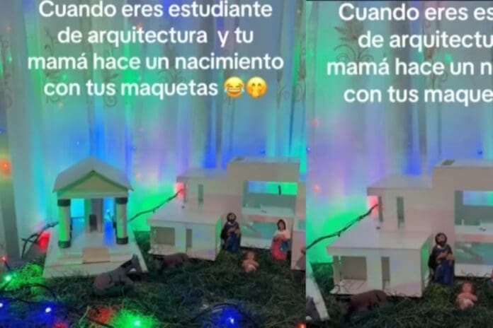 VIDEO: Joven graba cómo su madre utilizó sus maquetas de arquitectura para hacer un nacimiento de Navidad