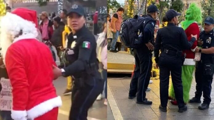 VIDEO: Grinch y Santa Claus se pelean a golpes y terminan detenidos en Aguascalientes