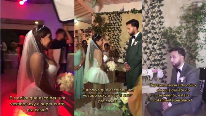 Video: Mujer usa microvestido el día de su boda y su novio queda impactado