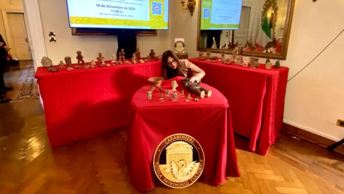 Recupera gobierno de México 101 piezas arqueológica en Italia; se esperan más