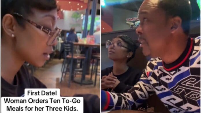 Video: Madre soltera pide comida hasta para sus hijos durante su primera cita; internautas la critican