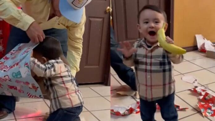 Video: Niño se emociona por recibir un plátano como regalo de Navidad y se vuelve viral