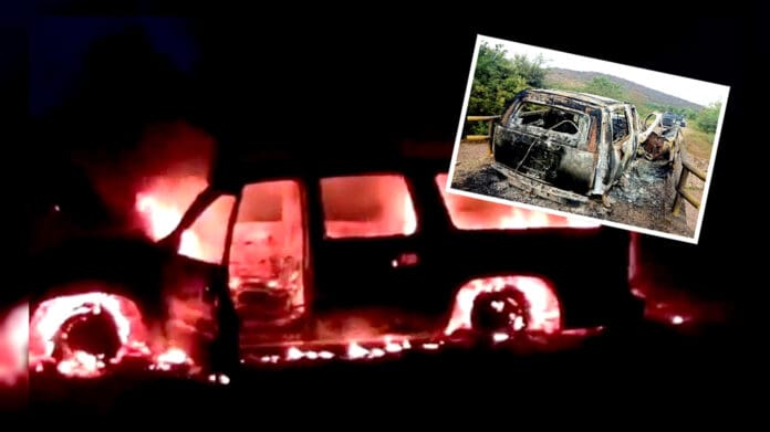 Explotan Suburban blindada con mina en Michoacán; hallan dos calcinados