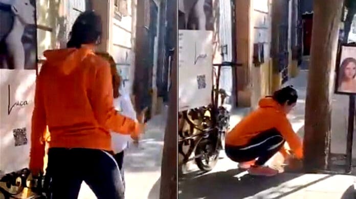 Video: Surge “Lady Banquetas”, venezolana que prohíbe paso de mexicanos frente a su negocio en Oaxaca