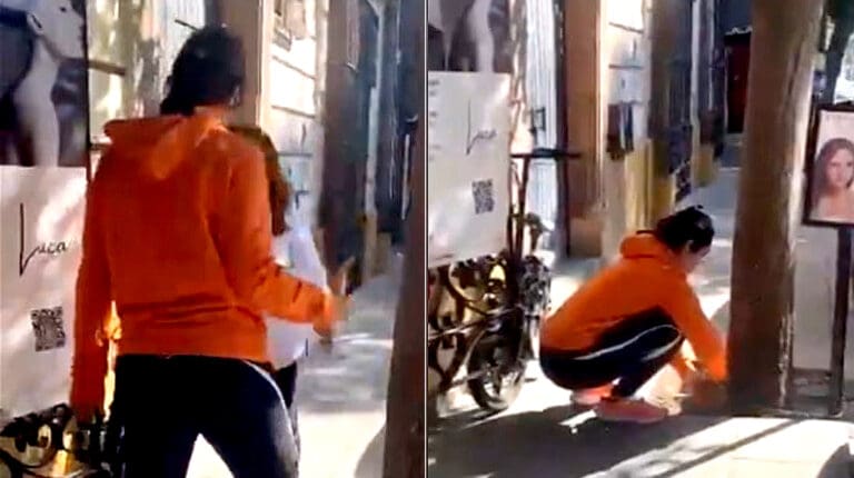 Video: Surge “Lady Banquetas”, venezolana que prohíbe paso de mexicanos frente a su negocio en Oaxaca